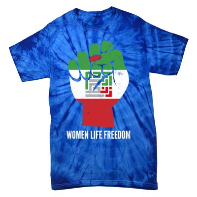 Iranian Flag Life Freedom Farsi Female Fist Protest Cool Gift Tie-Dye T-Shirt