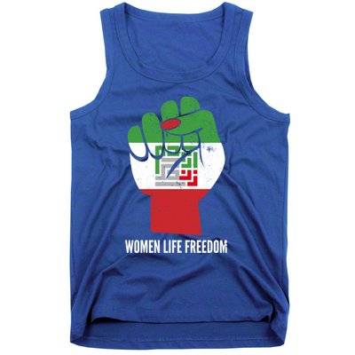 Iranian Flag Life Freedom Farsi Female Fist Protest Cool Gift Tank Top