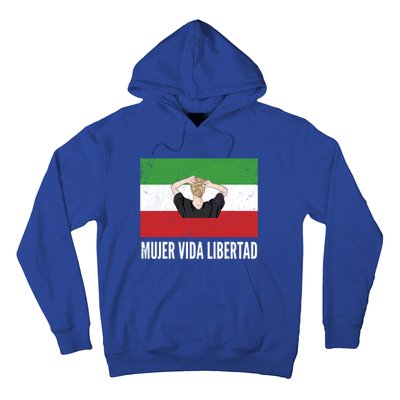 Iranian Flag Life Freedom Spanish Mujer Vida Liberdad Cool Gift Hoodie