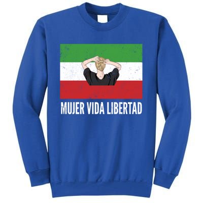 Iranian Flag Life Freedom Spanish Mujer Vida Liberdad Cool Gift Tall Sweatshirt