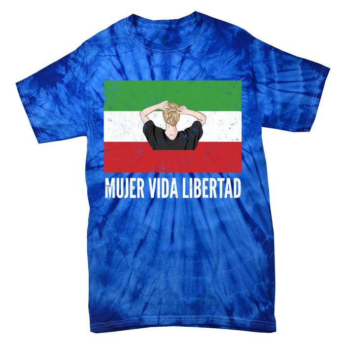 Iranian Flag Life Freedom Spanish Mujer Vida Liberdad Cool Gift Tie-Dye T-Shirt