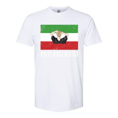 Iranian Flag Life Freedom Spanish Mujer Vida Liberdad Cool Gift Softstyle CVC T-Shirt