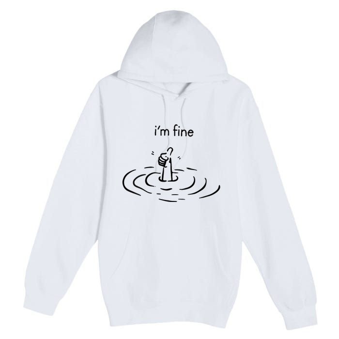 IM Fine Like Hand Thumbs Up On Water Surface IM Fine Premium Pullover Hoodie