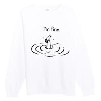 IM Fine Like Hand Thumbs Up On Water Surface IM Fine Premium Crewneck Sweatshirt