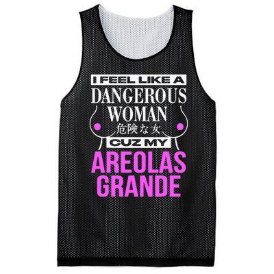 I Feel Like A Dangerous Woman Cuz My Areolas Grande Mesh Reversible Basketball Jersey Tank