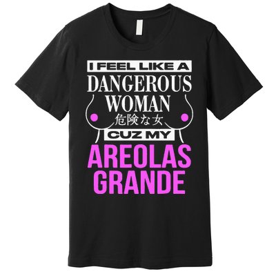 I Feel Like A Dangerous Woman Cuz My Areolas Grande Premium T-Shirt