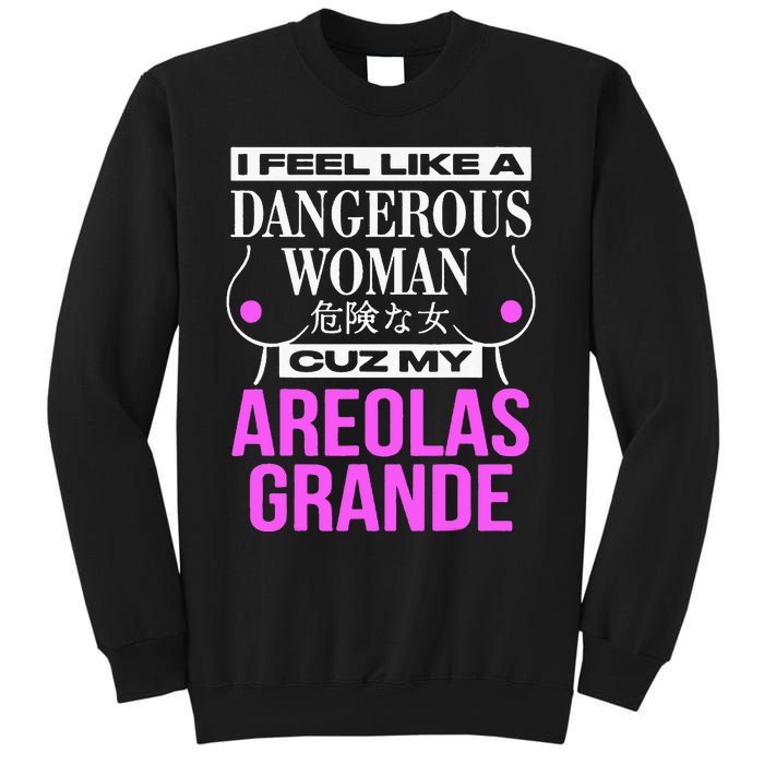 I Feel Like A Dangerous Woman Cuz My Areolas Grande Tall Sweatshirt