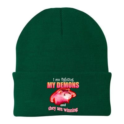 Im Fighting My Demons And They Are Winning Rat Knit Cap Winter Beanie