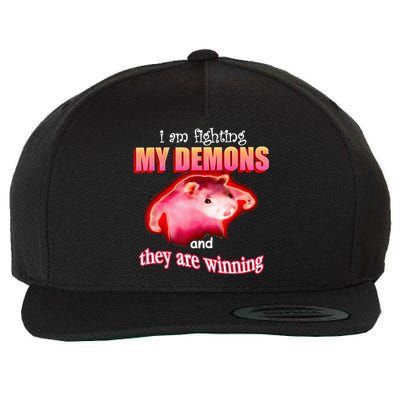 Im Fighting My Demons And They Are Winning Rat Wool Snapback Cap