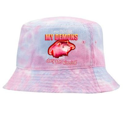 Im Fighting My Demons And They Are Winning Rat Tie-Dyed Bucket Hat