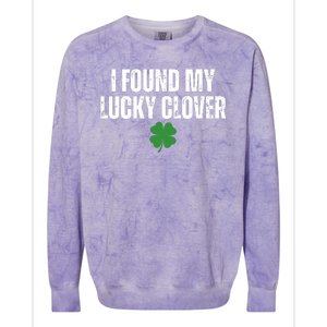 I Found My Lucky Clover St Patricks Day Colorblast Crewneck Sweatshirt