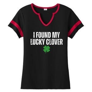 I Found My Lucky Clover St Patricks Day Ladies Halftime Notch Neck Tee