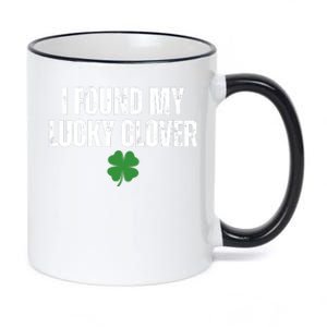 I Found My Lucky Clover St Patricks Day 11oz Black Color Changing Mug