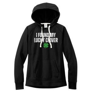 I Found My Lucky Clover St Patricks Day Women's Fleece Hoodie