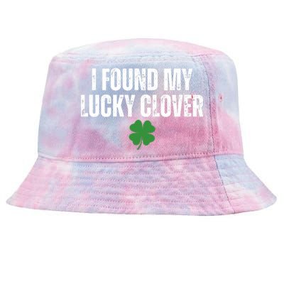 I Found My Lucky Clover St Patricks Day Tie-Dyed Bucket Hat