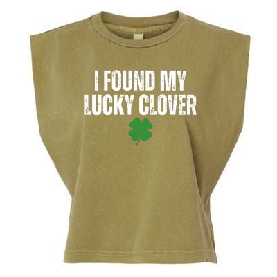 I Found My Lucky Clover St Patricks Day Garment-Dyed Women's Muscle Tee