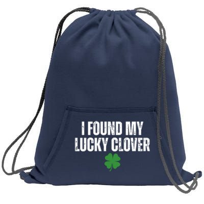 I Found My Lucky Clover St Patricks Day Sweatshirt Cinch Pack Bag