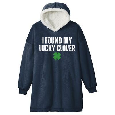 I Found My Lucky Clover St Patricks Day Hooded Wearable Blanket