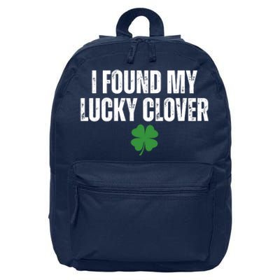 I Found My Lucky Clover St Patricks Day 16 in Basic Backpack