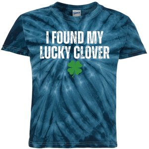 I Found My Lucky Clover St Patricks Day Kids Tie-Dye T-Shirt