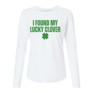 I Found My Lucky Clover St Patricks Day Womens Cotton Relaxed Long Sleeve T-Shirt