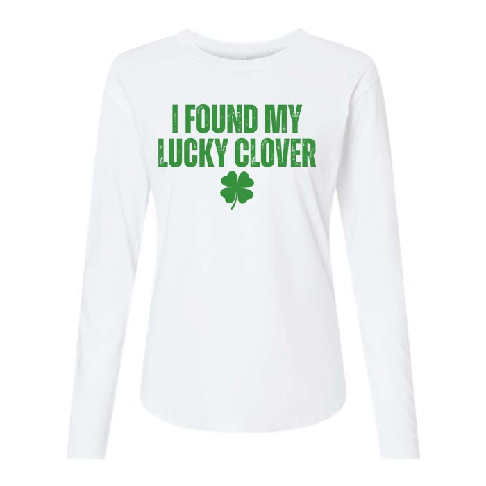 I Found My Lucky Clover St Patricks Day Womens Cotton Relaxed Long Sleeve T-Shirt