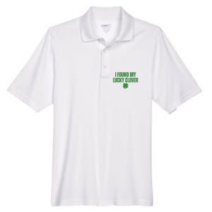 I Found My Lucky Clover St Patricks Day Men's Origin Performance Pique Polo