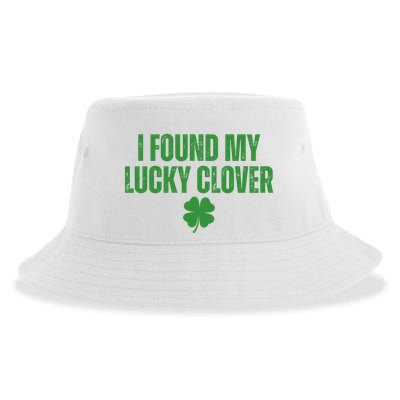 I Found My Lucky Clover St Patricks Day Sustainable Bucket Hat
