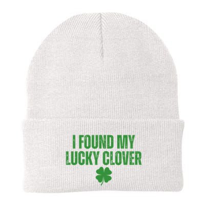 I Found My Lucky Clover St Patricks Day Beanie