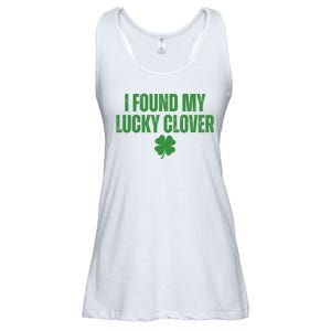 I Found My Lucky Clover St Patricks Day Ladies Essential Flowy Tank