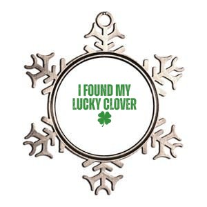 I Found My Lucky Clover St Patricks Day Metallic Star Ornament