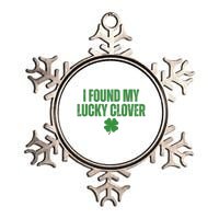 I Found My Lucky Clover St Patricks Day Metallic Star Ornament