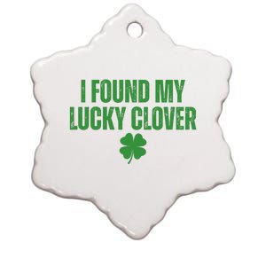 I Found My Lucky Clover St Patricks Day Ceramic Star Ornament