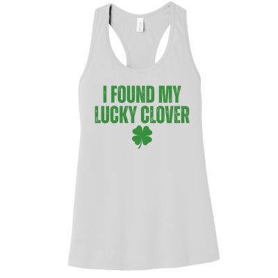 I Found My Lucky Clover St Patricks Day Women's Racerback Tank