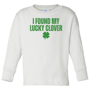 I Found My Lucky Clover St Patricks Day Toddler Long Sleeve Shirt