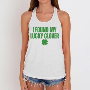 I Found My Lucky Clover St Patricks Day Women's Knotted Racerback Tank