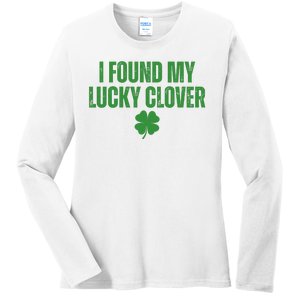 I Found My Lucky Clover St Patricks Day Ladies Long Sleeve Shirt