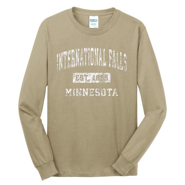 International Falls Minnesota Mn Vintage Established Tall Long Sleeve T-Shirt