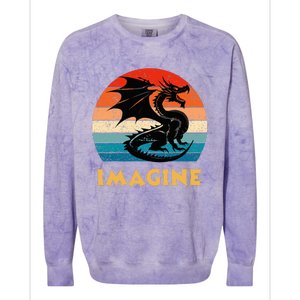 Imagine Fantasy Mythical Dragon Colorblast Crewneck Sweatshirt