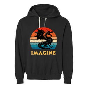 Imagine Fantasy Mythical Dragon Garment-Dyed Fleece Hoodie