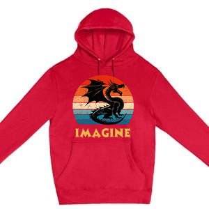 Imagine Fantasy Mythical Dragon Premium Pullover Hoodie