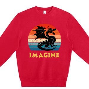 Imagine Fantasy Mythical Dragon Premium Crewneck Sweatshirt