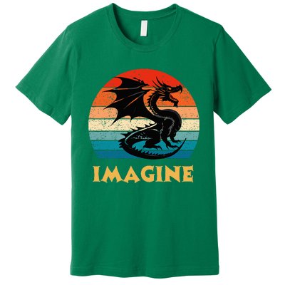 Imagine Fantasy Mythical Dragon Premium T-Shirt