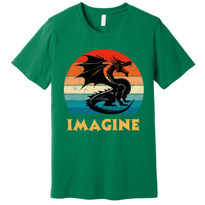 Imagine Fantasy Mythical Dragon Premium T-Shirt