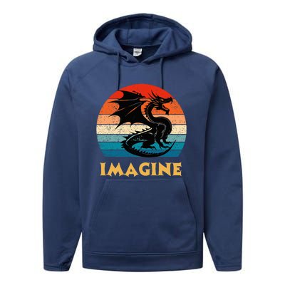 Imagine Fantasy Mythical Dragon Performance Fleece Hoodie