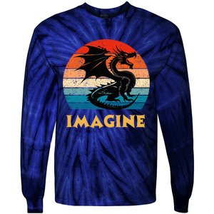 Imagine Fantasy Mythical Dragon Tie-Dye Long Sleeve Shirt