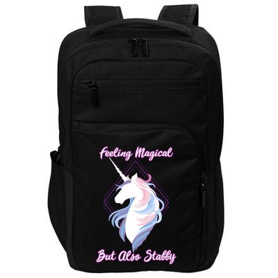 I Feel Magical But Also Stabby Funny Unicorn Gift Impact Tech Backpack
