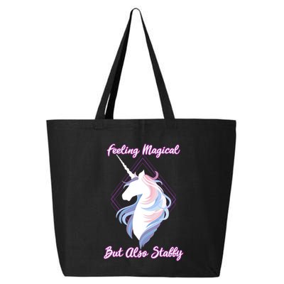 I Feel Magical But Also Stabby Funny Unicorn Gift 25L Jumbo Tote