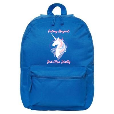 I Feel Magical But Also Stabby Funny Unicorn Gift 16 in Basic Backpack