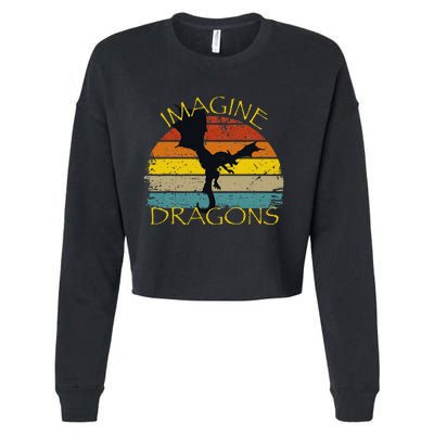 Imagine Fantasy Mythical Dragon Wings Cropped Pullover Crew